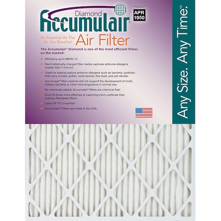 Pleated Air Filter, 21 X 22 X 2, 6 Pack